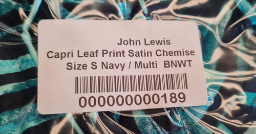 Women's Capri Leaf Print Satin Chemise Size S