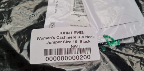 Women's Cashmere Rib Jumper Size 16