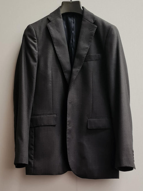 Super 100s Wool Birdseye Regular Fit Suit Jacket, Charcoal Size 40L