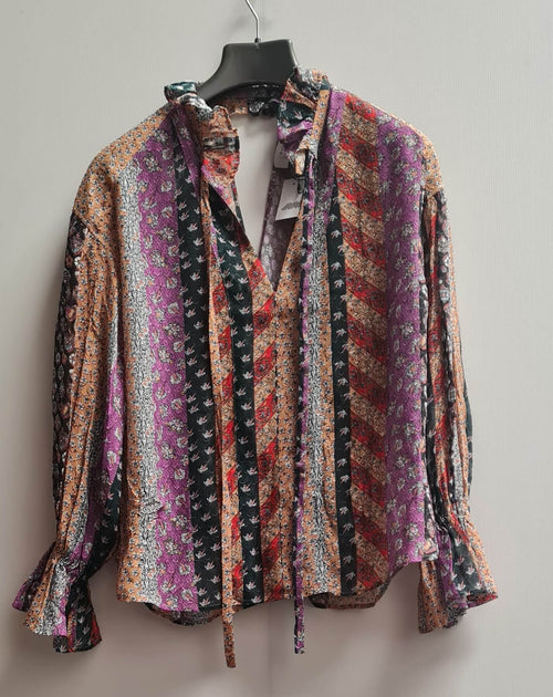 Women's Farah Floral Print Silk Blouse  Size L