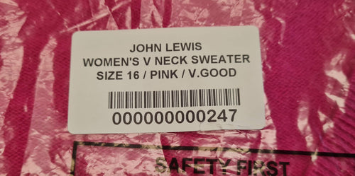 Women's Cashmere V Neck Jumper  Size 16