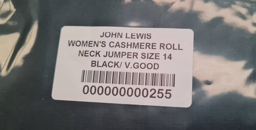 Women's Cashmere Roll Neck Jumper Size 14