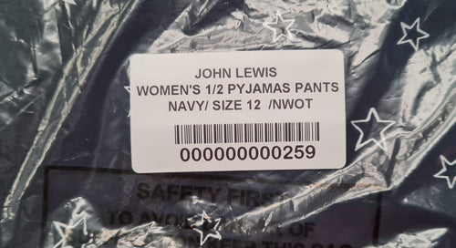 Women's 1/2 Pyjamas Pants Size 12