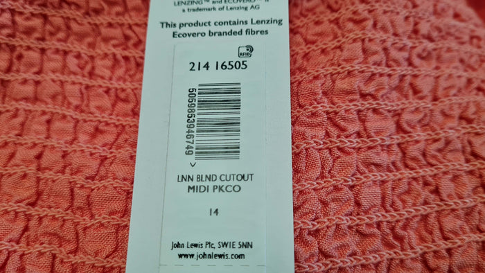 Plain Cut Out Linen Blend Midi Dress Size 14