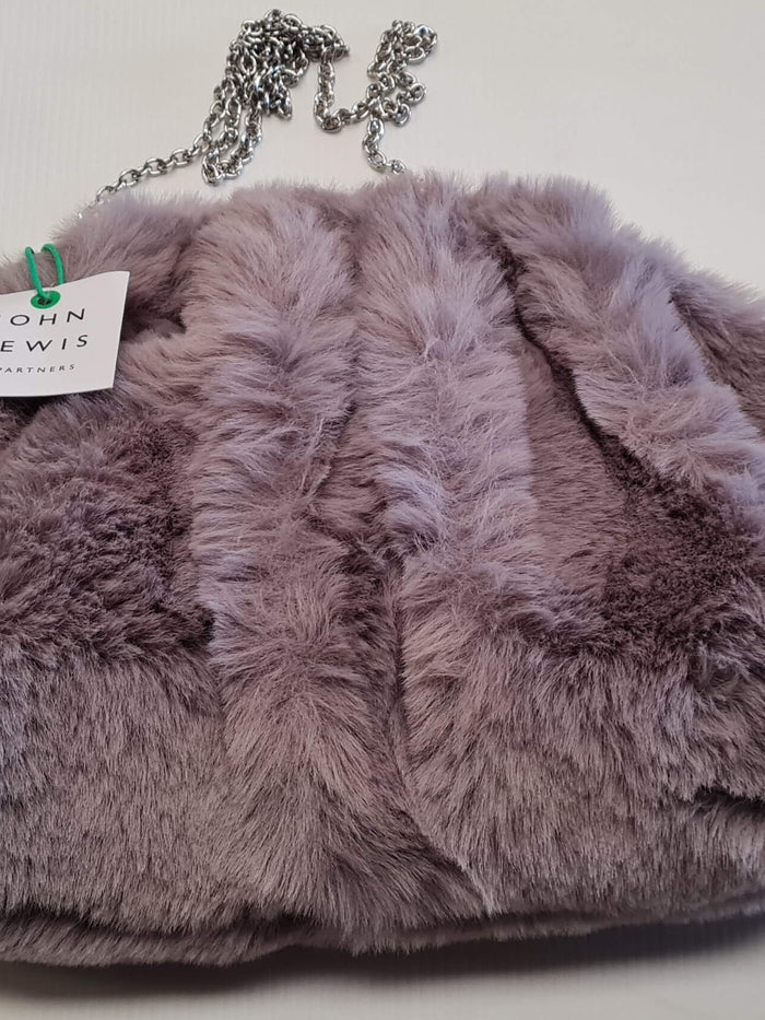 Women's Faux Fur Frame Clutch Bag