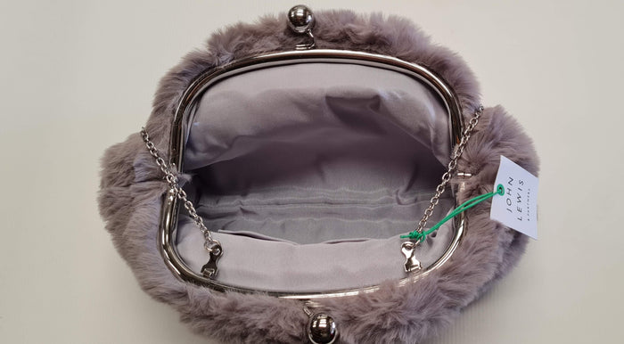 Women's Faux Fur Frame Clutch Bag