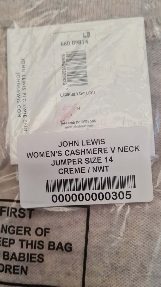 Women's Cashmere V Neck Jumpers Size 14