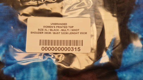 Women's Sleeveless Printed Top Size XL