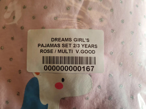 Girl's Pyjamas Set 2/3 Years
