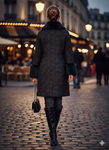 Black Metallic Jacquard Women's Coat Size 10