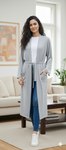 Women's Grey, Long Cardigan or Bathrobe/Home Cover-up Size 6/8
