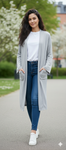Women's Grey, Long Cardigan or Bathrobe/Home Cover-up Size 6/8
