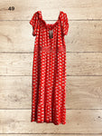 Women Red Short - sleeve Summer Dress Size 18