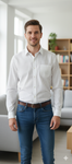 Men's Long Sleeve White Doot Shirts Size 3XL