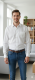 Men's Long Sleeve White Doot Shirts Size 3XL