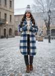 Long Coat / Oversized Checkered Shacket 2XS/UK 4