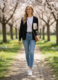 Women's Black V-neck Cardigan