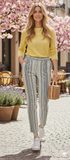 Women's Slim Fit Striped Trousers Size 8
