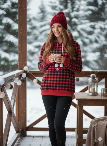 Women's Checked Hoodie Size XXL