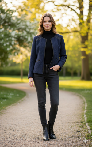 Women's Danaelle Navy Jacket Blazer Size T2 - M