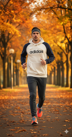 Men's White Hooded Sweatshirt Size L