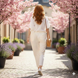 Women's White Ankle Trousers Size XS