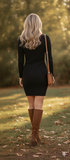 Woman Black Knitted Dress Size S