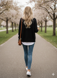 Women's Black V-neck Cardigan