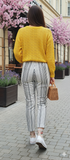 Women's Slim Fit Striped Trousers Size 8