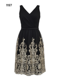 Women's Black Midi Evening Mesh Dress Size 12
