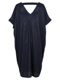 Women's Tunic V-Neck & Cut-Out Back Crocodile Texture One Size