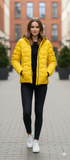Women's Yellow Quilted Jacket with Hood Model G50000PR Size 10