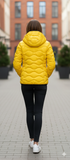 Women's Yellow Quilted Jacket with Hood Model G50000PR Size 10