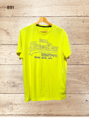 Mens Yellow Printed T-shirts Size XL