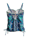 Women's Floral Print Padded Underwired Tankini Top