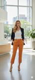 Women's 7/8 Cigarette Trousers Orange Size 10
