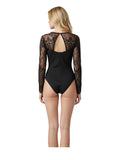 Women's Black Elegant Lace Bodysuit Size S