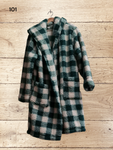 Women's Borg Robe Check Gnmu Size L