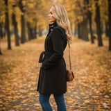 Women's Black Mid-Length Coat Size 6