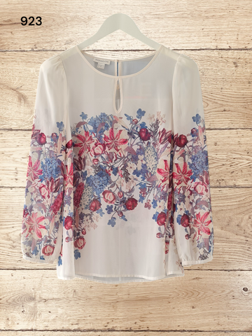 Womens Flower Print Blouse Size 8