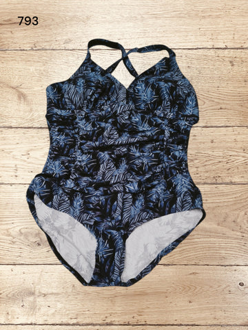 Alocasia Leaf Print One Piece Swimsuit Size XL / UK 20 - 22