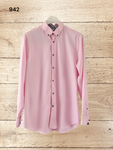 Men's Pink Long Sleeve Shirts Size XL / 17.5