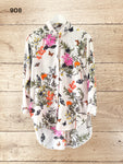 Womens Floral Print Long Sleeve Shirts Size 8