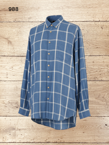 Men's Flannel Check Cotton Long Sleeve Shirts Size XXL