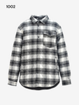 Quilted Plaid Shirt Jacket Black and White Shacket Size XL
