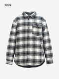 Quilted Plaid Shirt Jacket Black and White Shacket Size XL