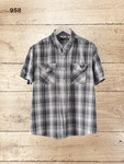 Men's Checkered Shirt With Short Sleeves Size XL