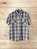 Men's Checkered Shirt With Short Sleeves Size XL