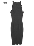 Bandage Dress with Brocade and Scallop Neckline Size 6