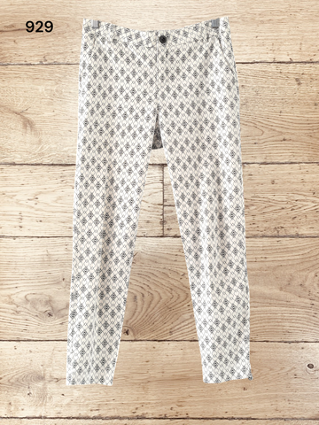 Womens Cropped Geometric Print Trousers Size S